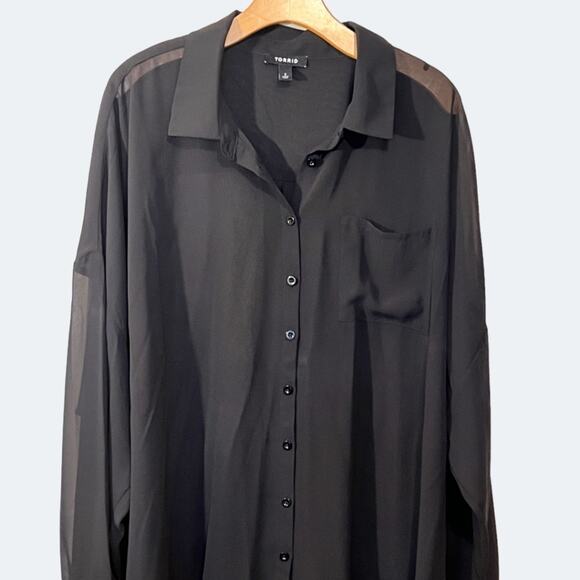 Torrid Chiffon Shirt Kimono (2/2X) - Picture 5 of 13